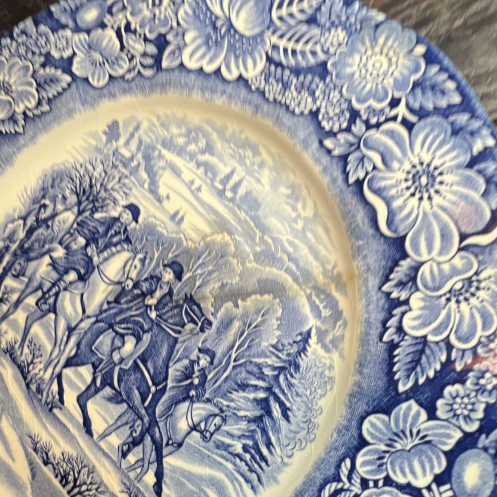 Liberty Blue Staffordshire Washington at Valley Forge Salad   Plate - Picture 4 of 4